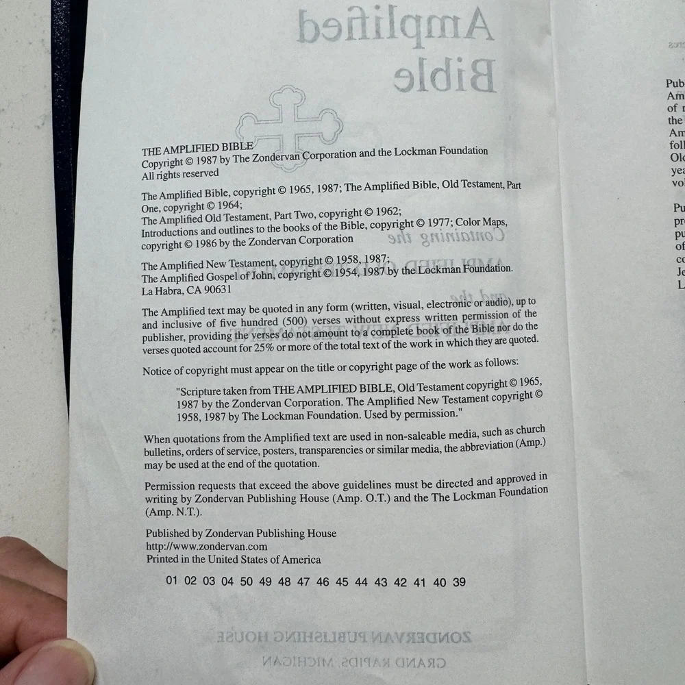Zondervan Amplified Bible Navy Blue Bonded Leather Life In The Word